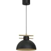 Hängelampen|Bürolampen*Luminex Elegante Hängelampe Metall Schwarz Gold Ø29 cm E27 rund