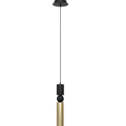 Jupiter Elegante Hängelampe Metall GU10 L:12 cm in Schwarz Gold< Hängelampen|Bürolampen