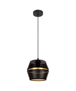 Hängelampen|Bürolampen*Belis Elegante Hängelampe Metall Schwarz Gold E27 Ø20 cm