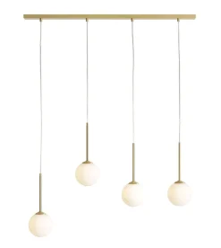 Bürolampen|Feuchtraumleuchten*ALDEX Elegante Hängeleuchte Glas Metall in Messing Weiß E14