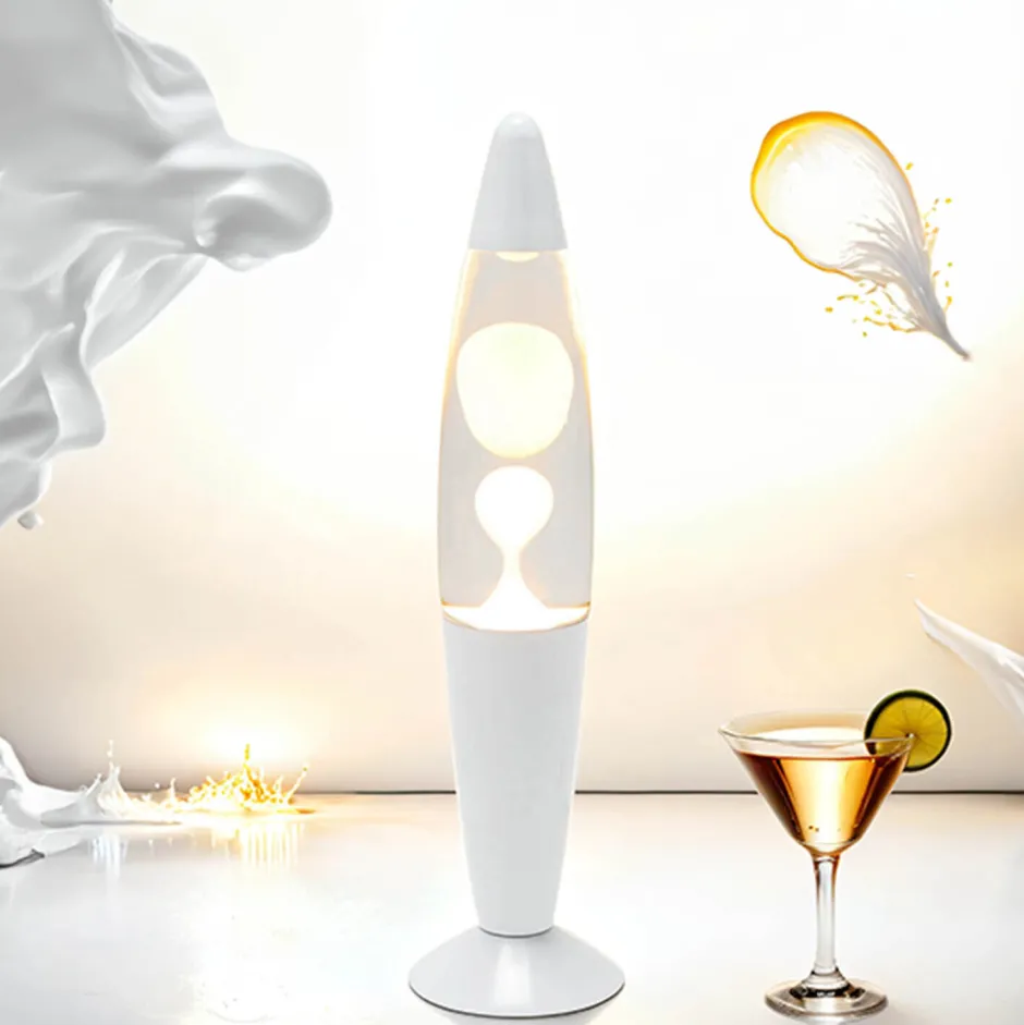 Retro Lampen|Lavalampen*Easylight Elegante Lavalampe Weiß klar H:36cm Ø9cm Timmy