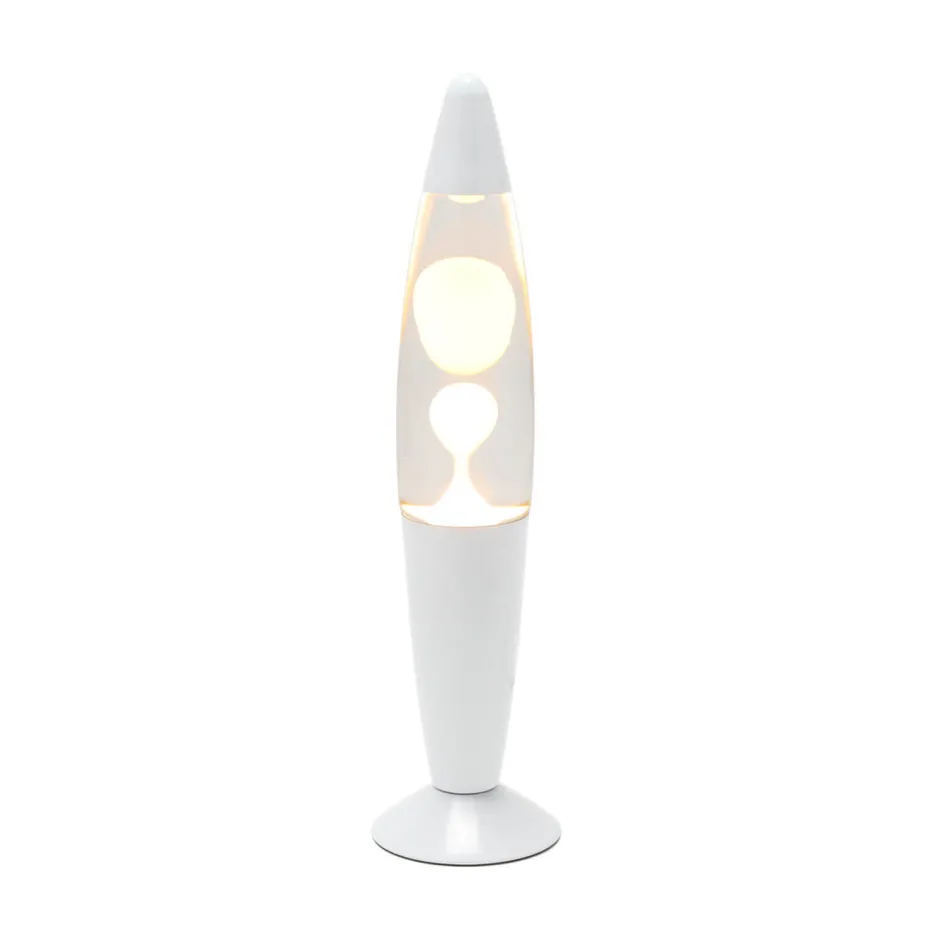 Retro Lampen|Lavalampen*Easylight Elegante Lavalampe Weiß klar H:36cm Ø9cm Timmy
