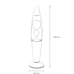 Retro Lampen|Lavalampen*Easylight Elegante Lavalampe Weiß klar H:36cm Ø9cm Timmy