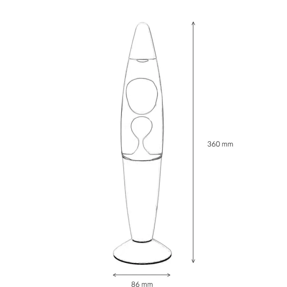 Retro Lampen|Lavalampen*Easylight Elegante Lavalampe Weiß klar H:36cm Ø9cm Timmy
