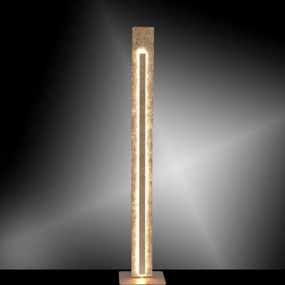 Wohnzimmerlampen|Metall Lampen*Paul Neuhaus Elegante LED Stehlampe warmweiß 141 cm in Blattgold