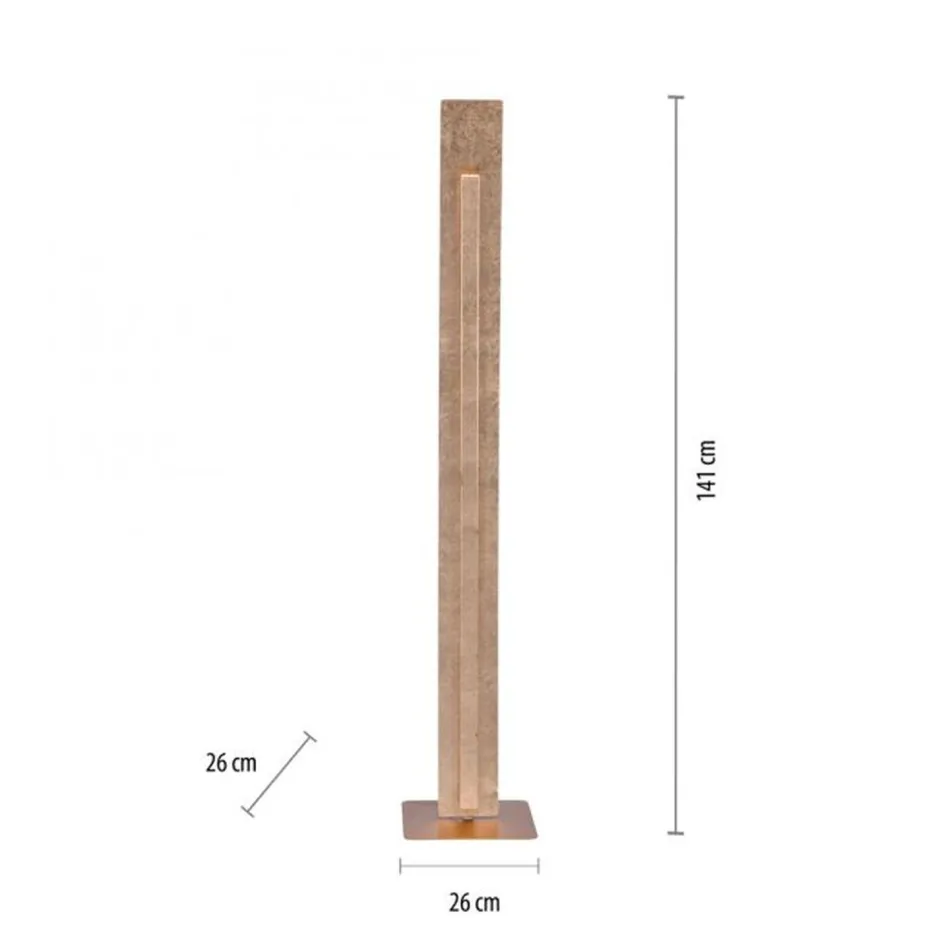 Wohnzimmerlampen|Metall Lampen*Paul Neuhaus Elegante LED Stehlampe warmweiß 141 cm in Blattgold