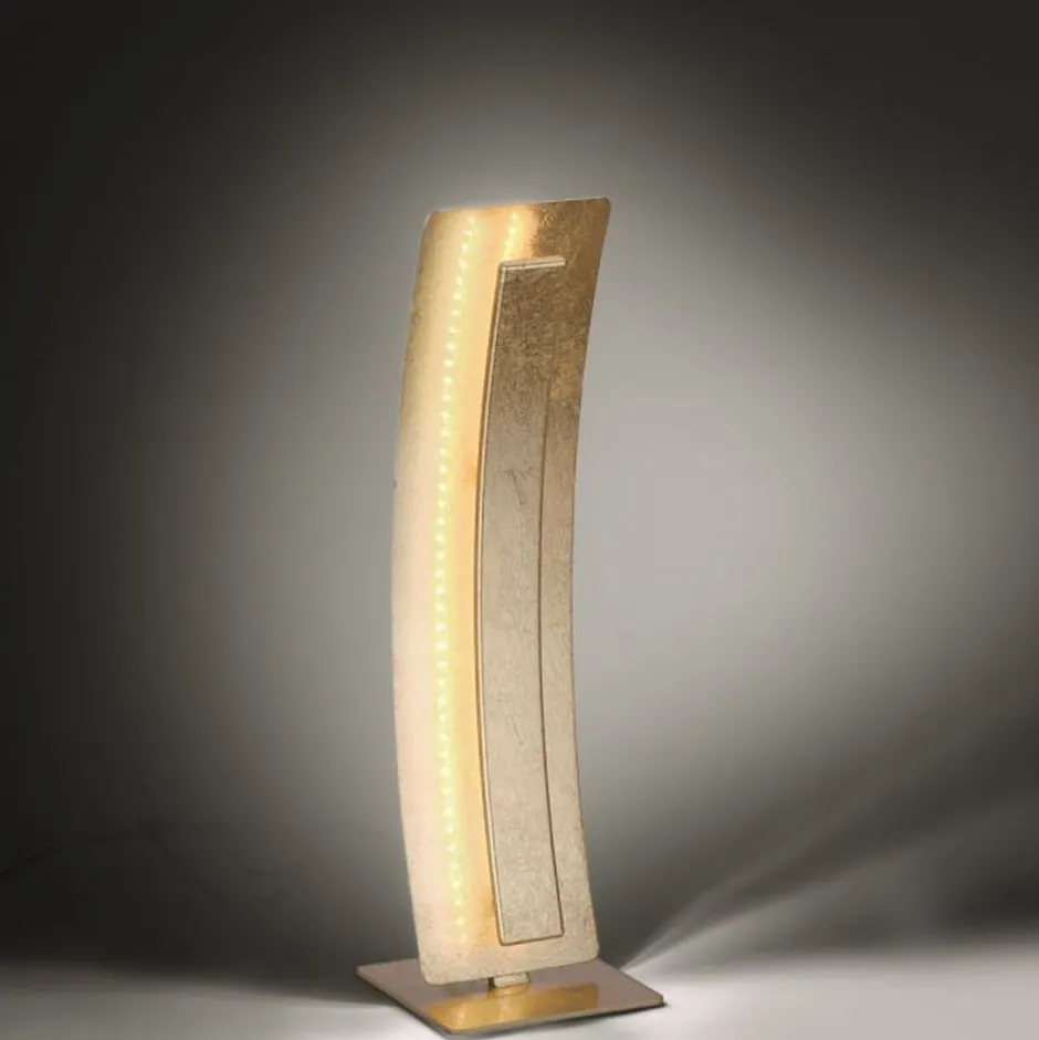 Wohnzimmerlampen|Schlafzimmer Lampen*Paul Neuhaus Elegante LED Tischlampe warmweiß 40,5 cm in Blattgold