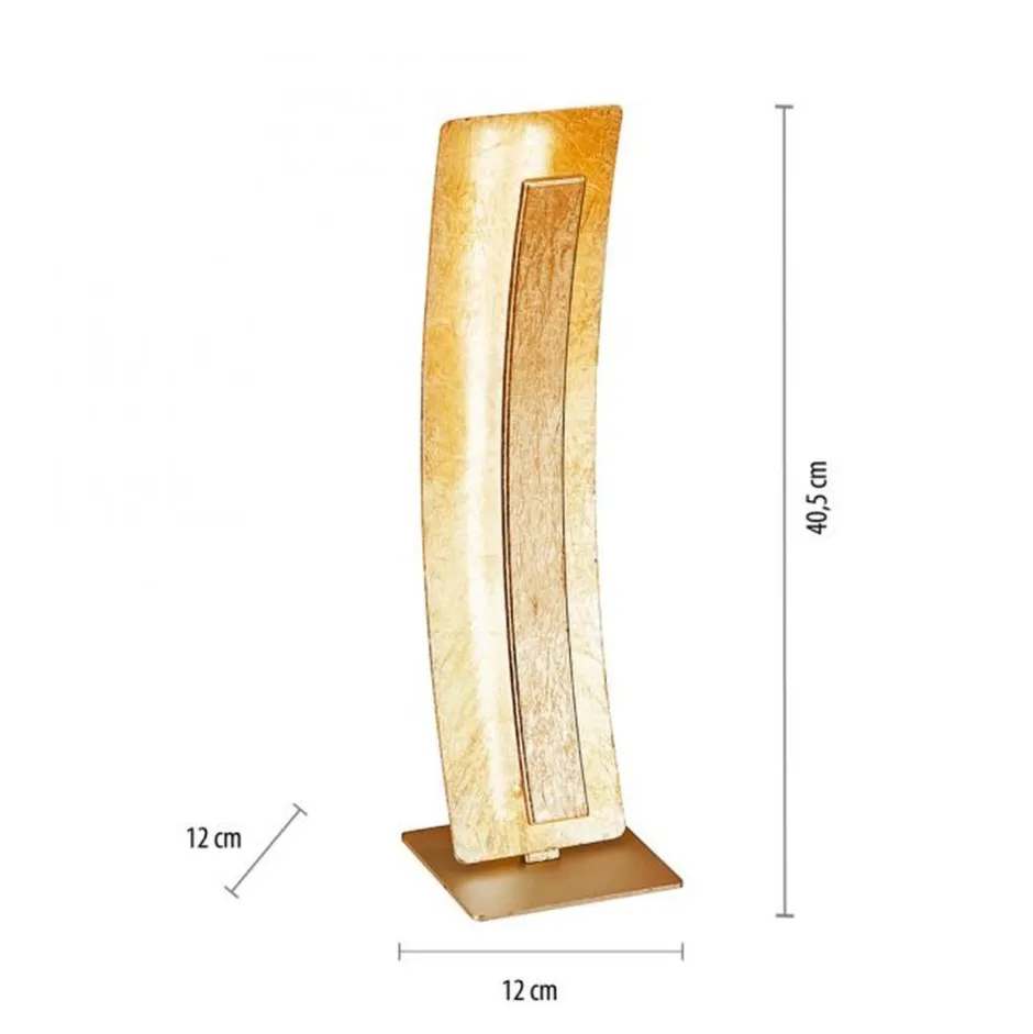 Wohnzimmerlampen|Schlafzimmer Lampen*Paul Neuhaus Elegante LED Tischlampe warmweiß 40,5 cm in Blattgold