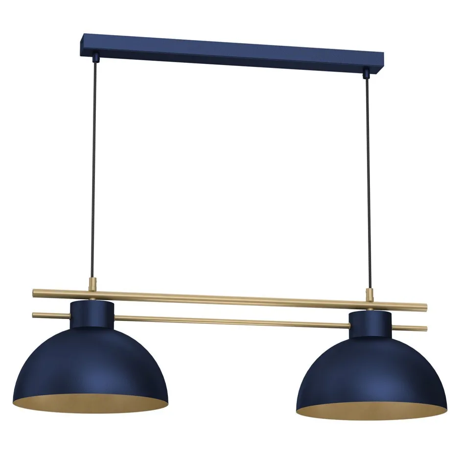 Hängelampen|Bürolampen*Luminex Elegante Pendelleuchte Dunkelblau Gold E27 85,5 cm