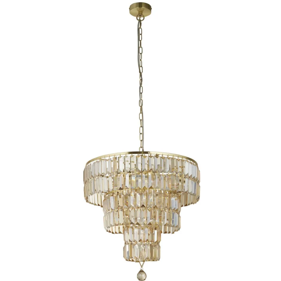 Hängelampen|Esszimmer Lampen*Searchlight Elegante Pendelleuchte Glas Metall Ø50 cm E14 Modern