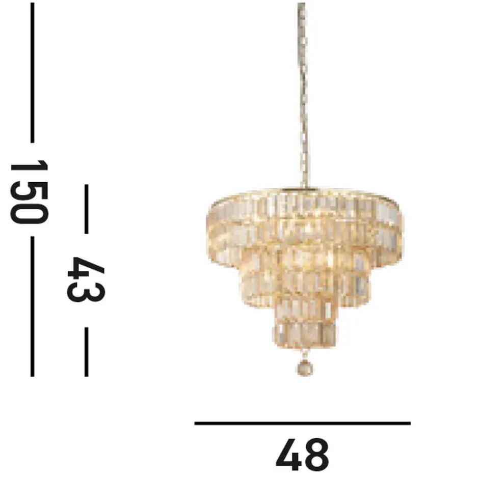 Hängelampen|Esszimmer Lampen*Searchlight Elegante Pendelleuchte Glas Metall Ø50 cm E14 Modern