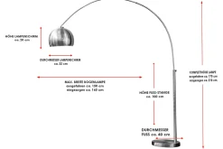 Invicta Interior Elegante Standlampe Retro 170cm gebogen< Kugellampen|Retro Lampen