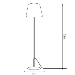 Stofflampen|Moderne Lampen*Luminex Elegante Stehlampe KAJA Modern 154 cm Wohnzimmer