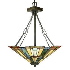 Elstead Elegante Tiffany Pendelleuchte Buntglas kürzbar< Hängelampen|Esszimmer Lampen