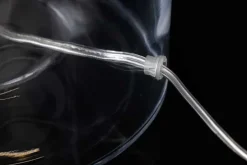 Invicta Interior Elegante Tischleuchte AQUAMENTI Weiß Glas Stoff< Moderne Lampen|Glaslampen