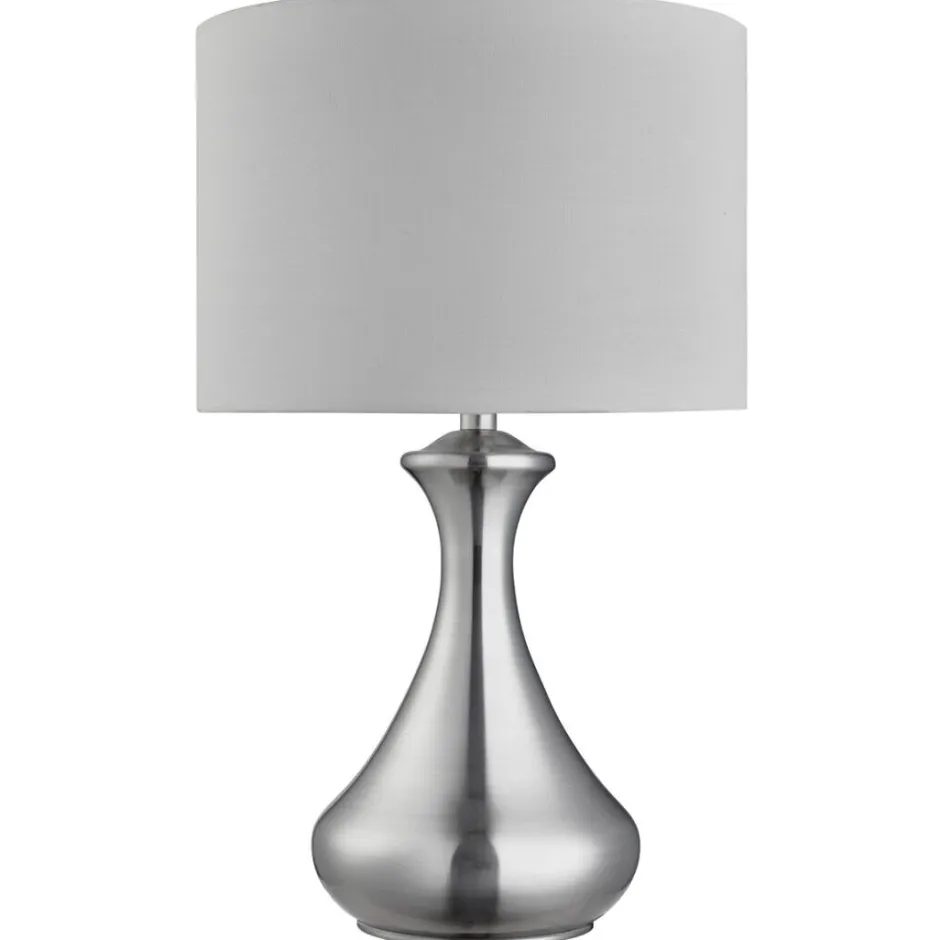 Searchlight Elegante Tischleuchte in silber< Tischlampen|Schlafzimmer Lampen