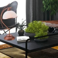 Lamkur Elegante Tischleuchte KALONA Braun Jugendstil 49cm< Glaslampen|Jugendstil Lampen