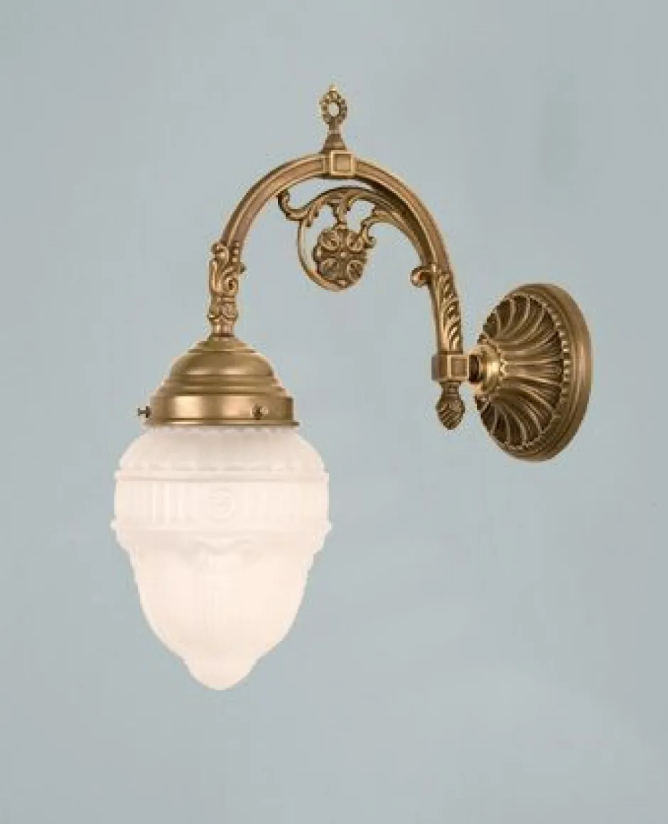 Berliner Messingleuchten Elegante Wandlampe Berliner Messing Glas E27 Ornamente< Wohnzimmerlampen|Küchenlampen