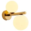 Jupiter Elegante Wandlampe Messing Glas in Gold Weiß G9 T:24 cm< Wandleuchten|Schlafzimmer Lampen