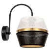Belis Elegante Wandlampe Metall Schwarz Weiß Gold H:25 cm E27< Wohnzimmerlampen|Küchenlampen