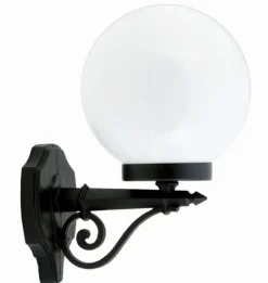 Lido Elegante Wandleuchte außen Schwarz Weiß Kugelschirm< Rustikale Lampen|Kugellampen