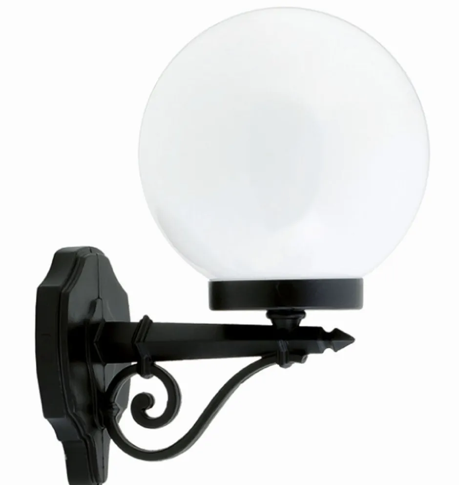 Lido Elegante Wandleuchte außen Schwarz Weiß Kugelschirm< Rustikale Lampen|Kugellampen