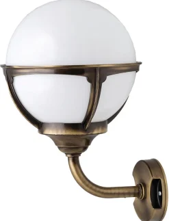 Lido Elegante Wandleuchte Messing Vintage Kugel Schirm< Außenleuchten Antik|Außenleuchten Messing