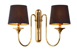 Jupiter Elegante Wandleuchte Messing Stoff H:37 cm E27 blendarm< Wandleuchten|Messinglampen