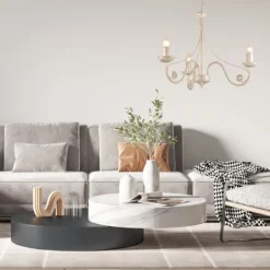 Hängelampen|Esszimmer Lampen*Lamkur Eleganter Kronleuchter KELSIE Rustikal 3-flmg