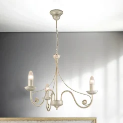 Hängelampen|Esszimmer Lampen*Lamkur Eleganter Kronleuchter KELSIE Rustikal 3-flmg