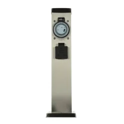 Easylight Energiesäule mit Timer 2-fach Garten Terrasse< Metall Lampen