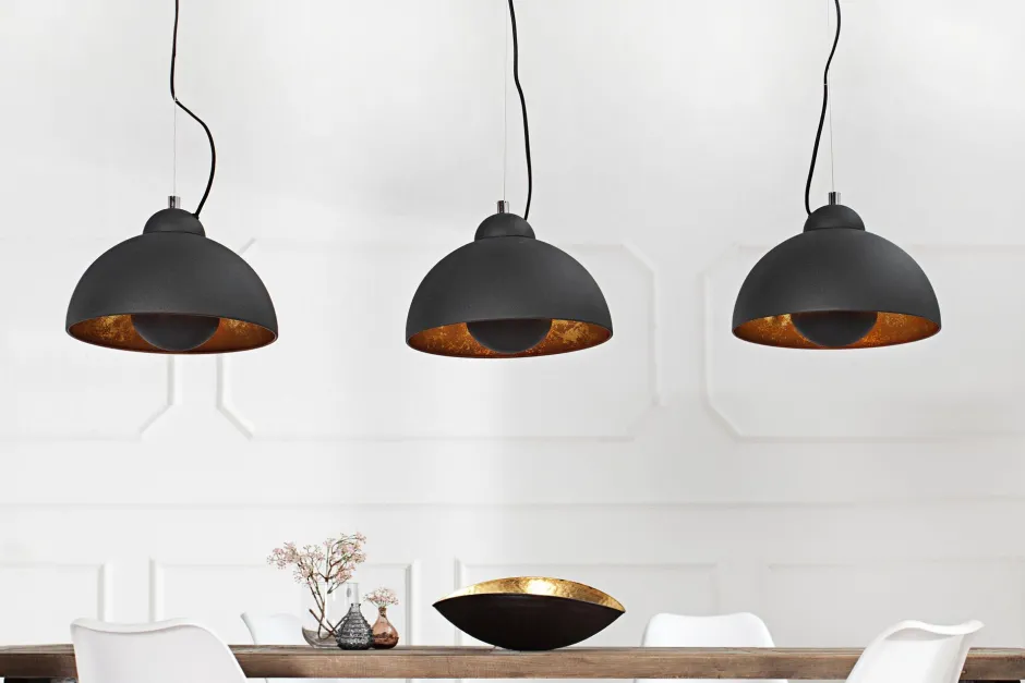 Invicta Interior Esszimmer Lampe Pendelleuchte Schwarz Retro E27< Hängelampen|Esszimmer Lampen