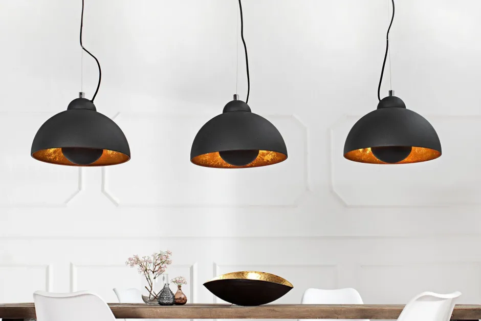 Invicta Interior Esszimmer Lampe Pendelleuchte Schwarz Retro E27< Hängelampen|Esszimmer Lampen