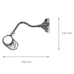 Giovanni Battista Exklusive Bilderleuchte Chrom glänzend< Wandleuchten|Flurlampen