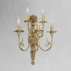 Giovanni Battista Filigrane Wandlampe Messing B: 45 cm 4x E14 in Bronze< Wandleuchten|Jugendstil Lampen