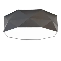 TK Lighting Flache Deckenleuchte BISO Grau 4flmg zeitlos eckig< Wohnzimmerlampen|Bürolampen