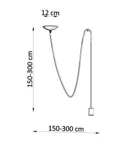 Wohnzimmerlampen|Esszimmer Lampen*Sollux Flexibel Hängelampe Schwarz max. 3 m E27 flexibel