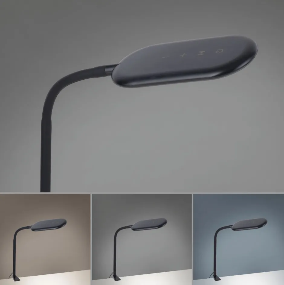 Just Light Flexible LED Klemmleuchte Schwarz 3000-6000 K dimmbar< Bürolampen|Schlafzimmer Lampen