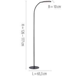 Wohnzimmerlampen|Metall Lampen*Just Light Flexible LED Stehlampe Schwarz 175 cm 3000-6000 K 7 W