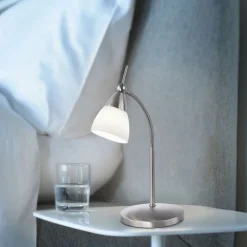 Paul Neuhaus Flexible LED Tischlampe in Stahl Glas 3000 K dimmbar< Wohnzimmerlampen|Schlafzimmer Lampen