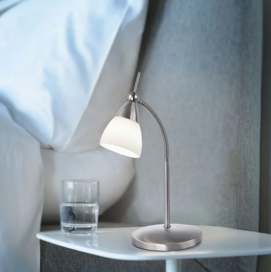 Paul Neuhaus Flexible LED Tischlampe in Stahl Glas 3000 K dimmbar< Wohnzimmerlampen|Schlafzimmer Lampen