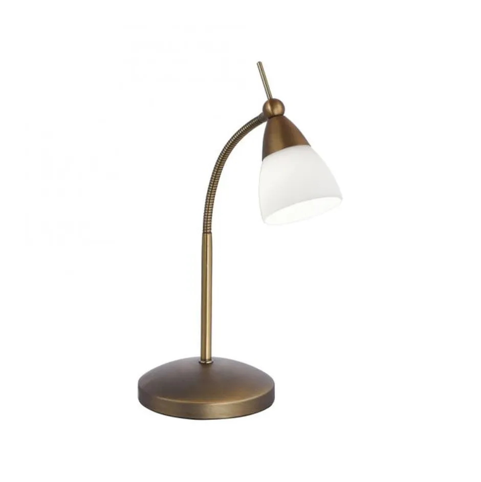 Wohnzimmerlampen|Schlafzimmer Lampen*Paul Neuhaus Flexible LED Tischlampe in Altmessing Glas dimmbar