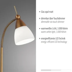 Wohnzimmerlampen|Schlafzimmer Lampen*Paul Neuhaus Flexible LED Tischlampe in Altmessing Glas dimmbar