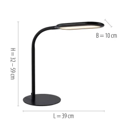 Bürolampen|Schlafzimmer Lampen*Just Light Flexible LED Tischlampe Schwarz 3000-6000 K 7 W dimmbar
