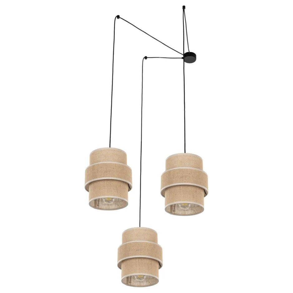 Hängelampen|Esszimmer Lampen*TK Lighting Flexible Pendelleuchte Jute B: max. 4 m H: max. 2,1 m 3x E27