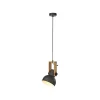 Just Light Flexible Pendelleuchte Schwarz Holz Metall E27 L:26 cm< Hängelampen|Bürolampen