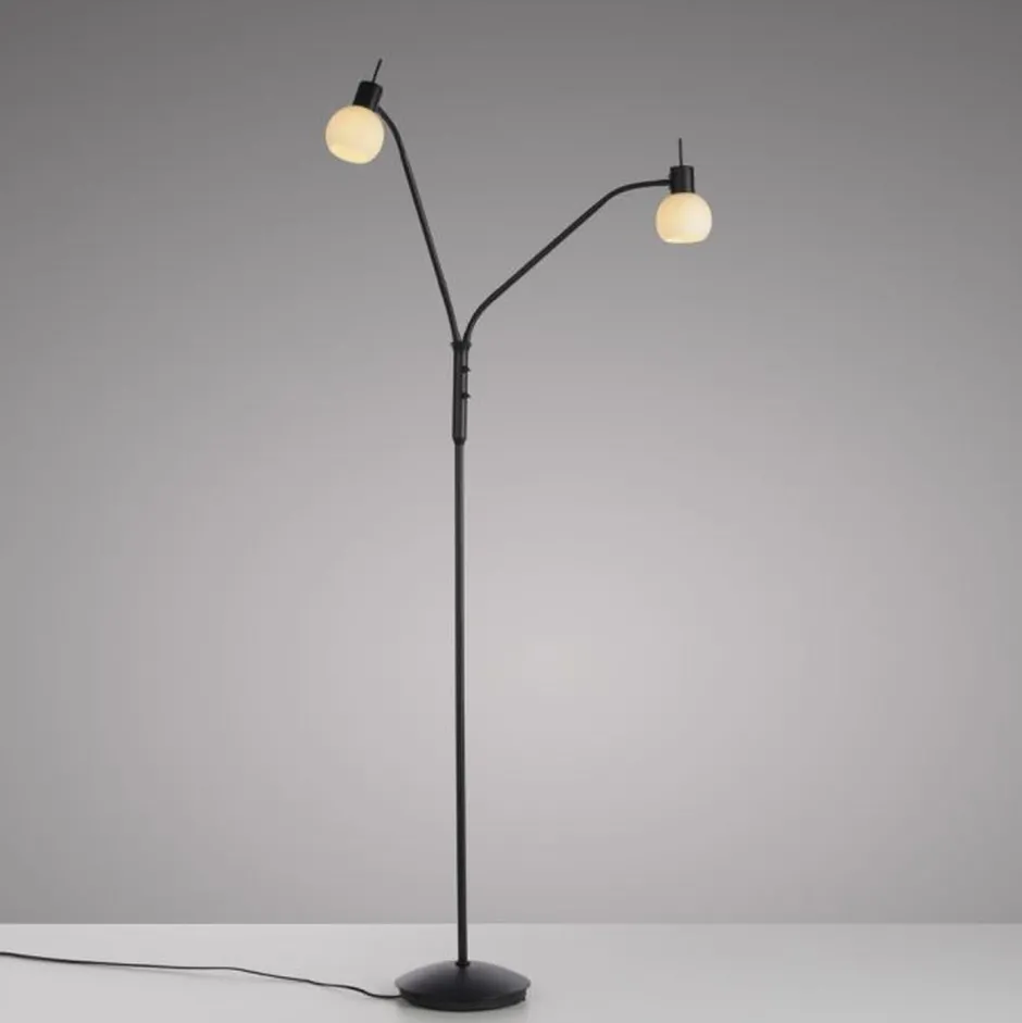 Just Light Flexible Stehleuchte Glas Metall 170 cm inkl E14 3000 K< Wohnzimmerlampen|Metall Lampen