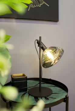 Wohnzimmerlampen|Glaslampen*Eco-Light Flexible Tischlampe Glas E14 35,3 cm Schwarz Rauchgrau
