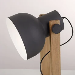 Just Light Flexible Tischlampe Holz Metall E27 45 cm Industrial< Wohnzimmerlampen|Schlafzimmer Lampen