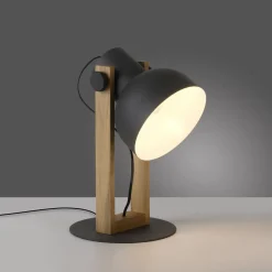 Just Light Flexible Tischlampe Holz Metall E27 45 cm Industrial< Wohnzimmerlampen|Schlafzimmer Lampen